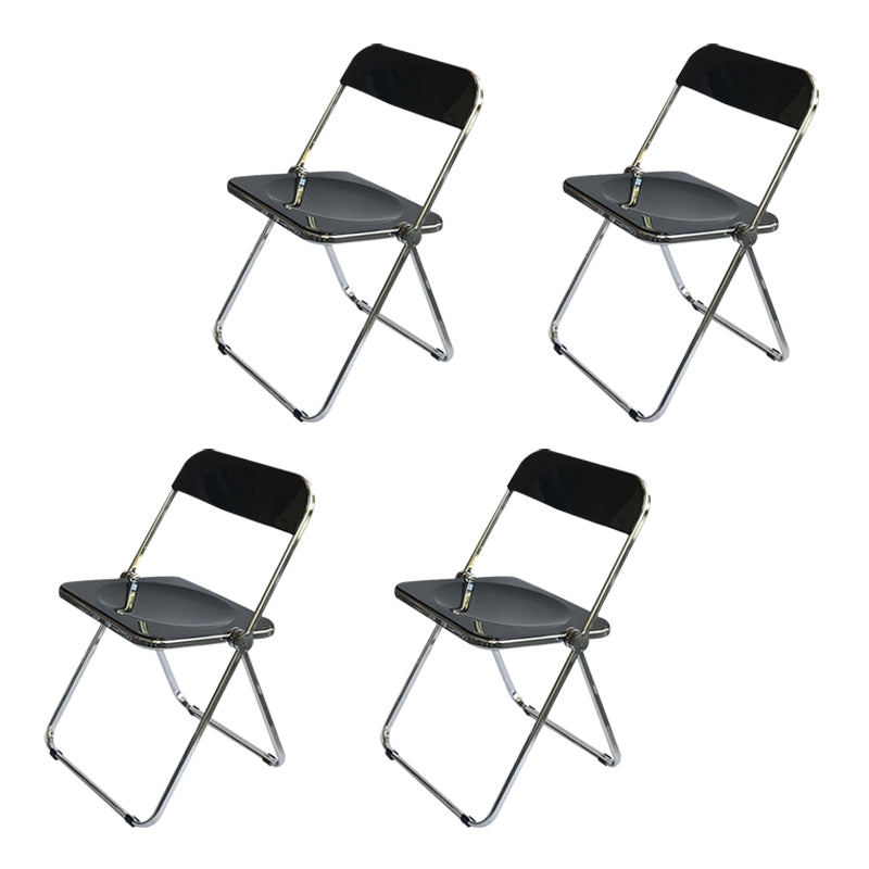 Sillas de comedor de estilo moderno, sillas laterales sin brazos con respaldo abierto y patas de metal para cocina