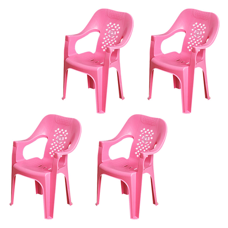 Modern Plastic Dining Arm Chairs Indoor Stackable Home Dining Armchair