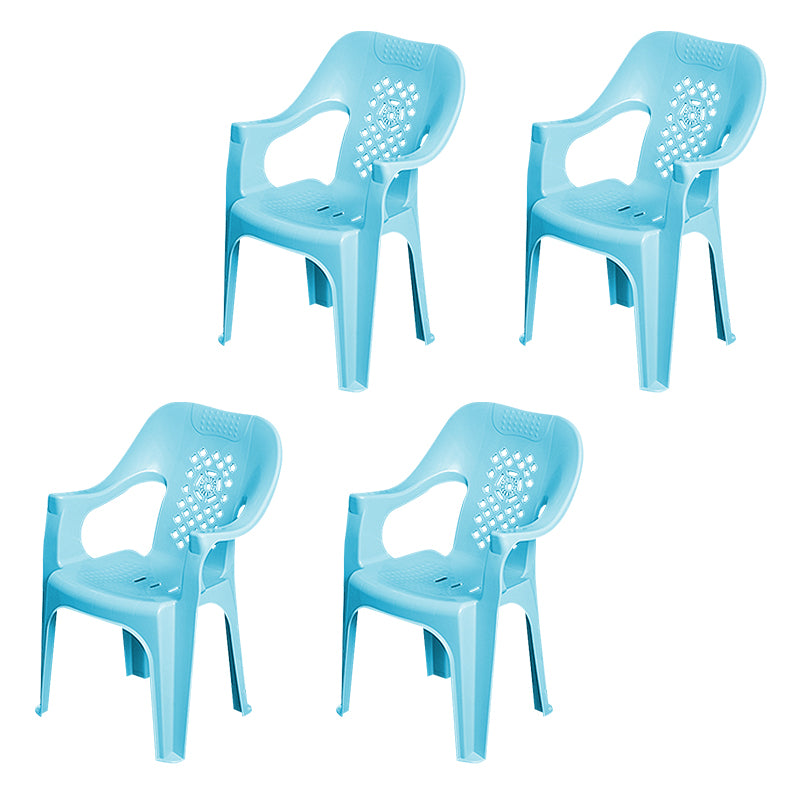 Modern Plastic Dining Arm Chairs Indoor Stackable Home Dining Armchair