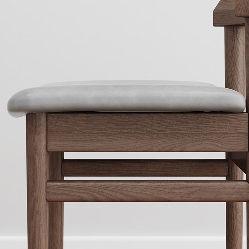 Traditionelle Holzspeisung Armless Stuhl Kunstleder Esstühle zum Gebrauch zu Hause