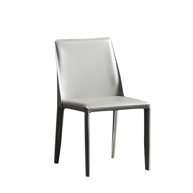 Modern Metal Dining Armless Chair Leather Dining Side Chair for Restaurant Use