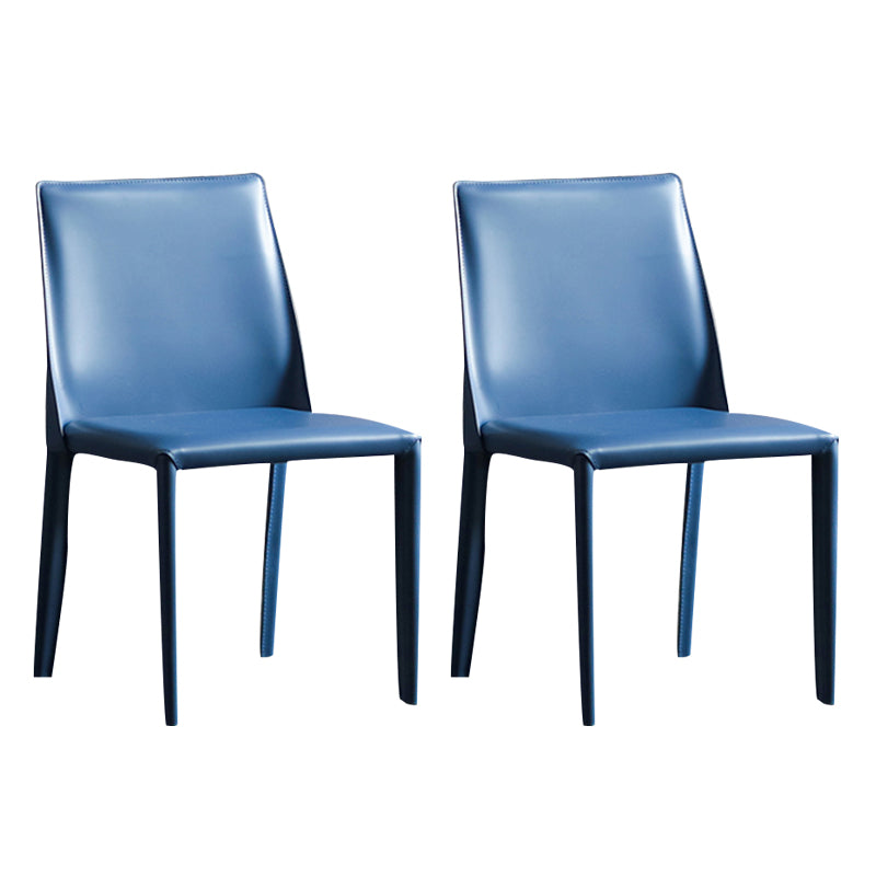 Silla sin brazos de comedor de metal moderno, silla lateral de comedor de cuero para uso en restaurantes