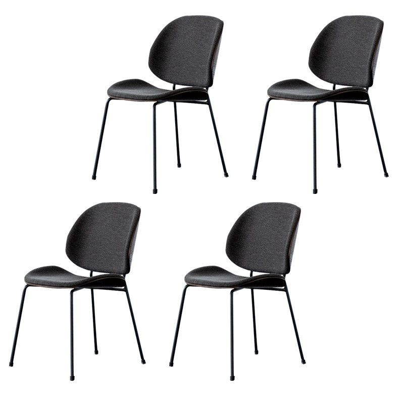 Minimalist Style Linen Fabric Dining Chair Open Back Dining Side Chair for Kitchen