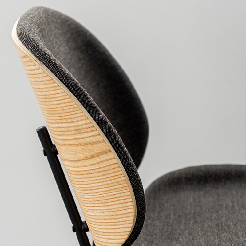 Minimalist Style Linen Fabric Dining Chair Open Back Dining Side Chair for Kitchen