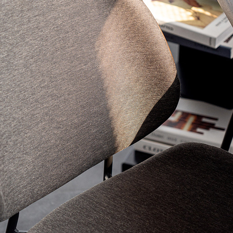 Minimalist Style Linen Fabric Dining Chair Open Back Dining Side Chair for Kitchen