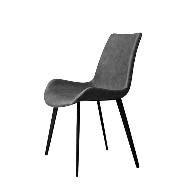 Minimalistische stijl lederen eetkamerstoelen stevige achterstoel stoel voor thuisgebruik