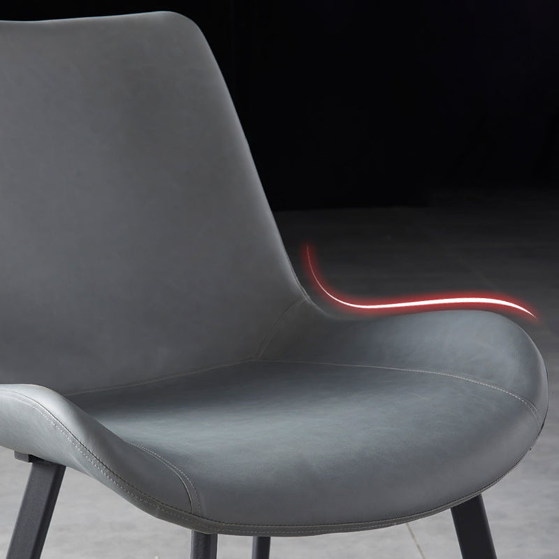Minimalistische stijl lederen eetkamerstoelen stevige achterstoel stoel voor thuisgebruik