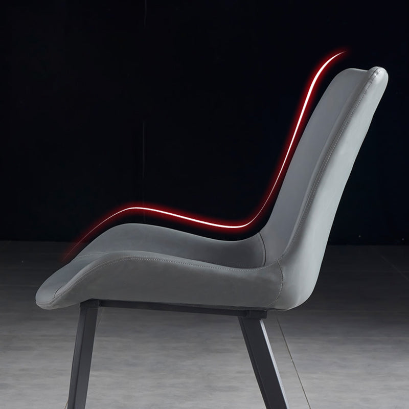 Minimalistische stijl lederen eetkamerstoelen stevige achterstoel stoel voor thuisgebruik
