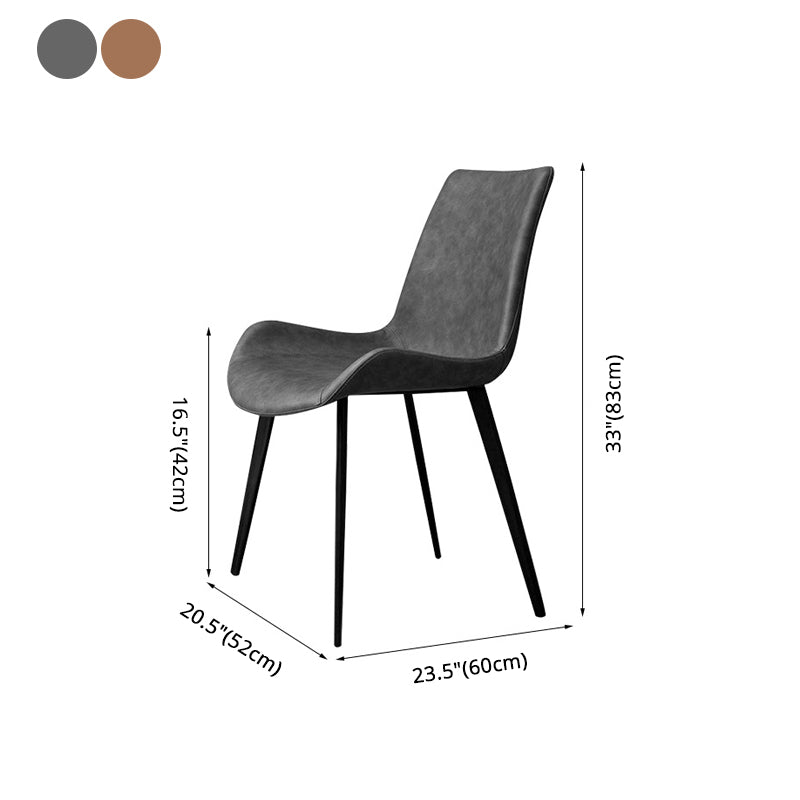 Minimalistische stijl lederen eetkamerstoelen stevige achterstoel stoel voor thuisgebruik