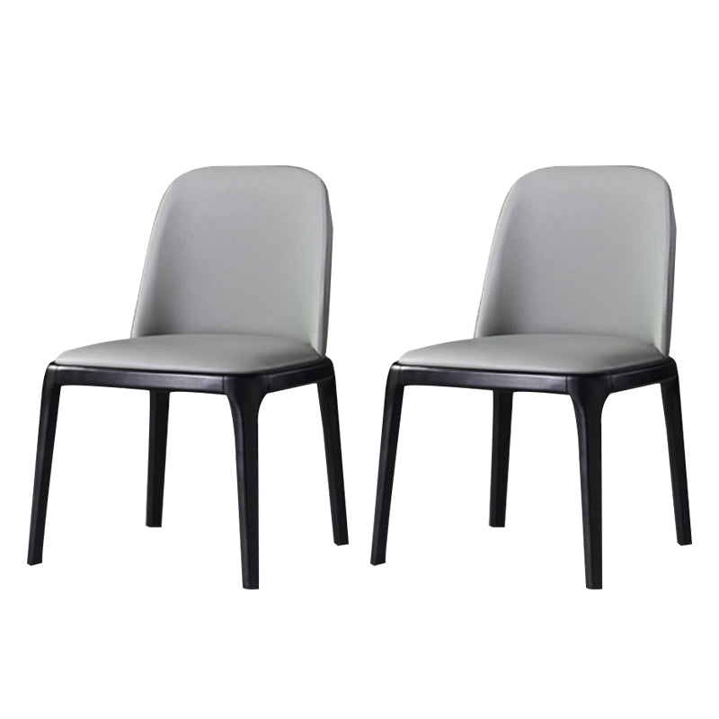 Modern Style Wood Side Dining Chairs Solid Leather Back Chair for Kitchen