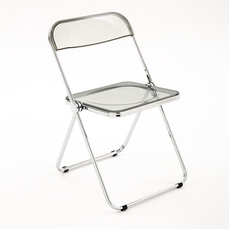 Industrial Style Plastic Dining Armless Chair Open Back Dining Side Chair