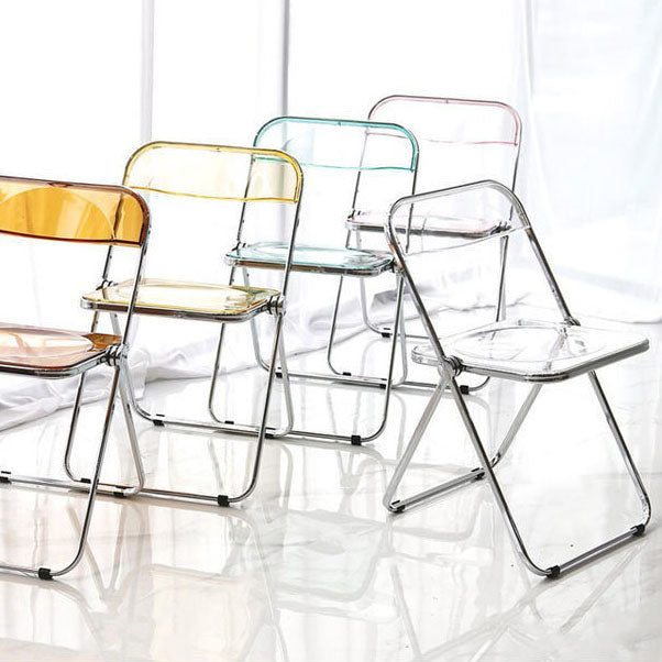 Industrial Style Plastic Dining Armless Chair Open Back Dining Side Chair