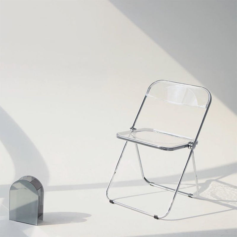 Industrial Style Plastic Dining Armless Chair Open Back Dining Side Chair