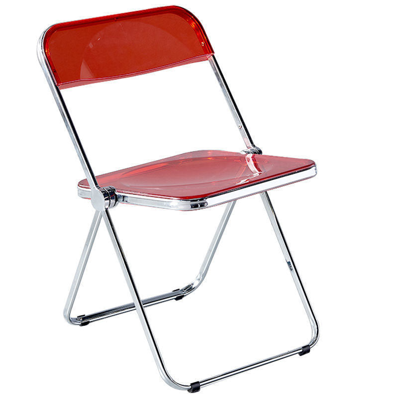 Industrial Style Plastic Dining Armless Chair Open Back Dining Side Chair