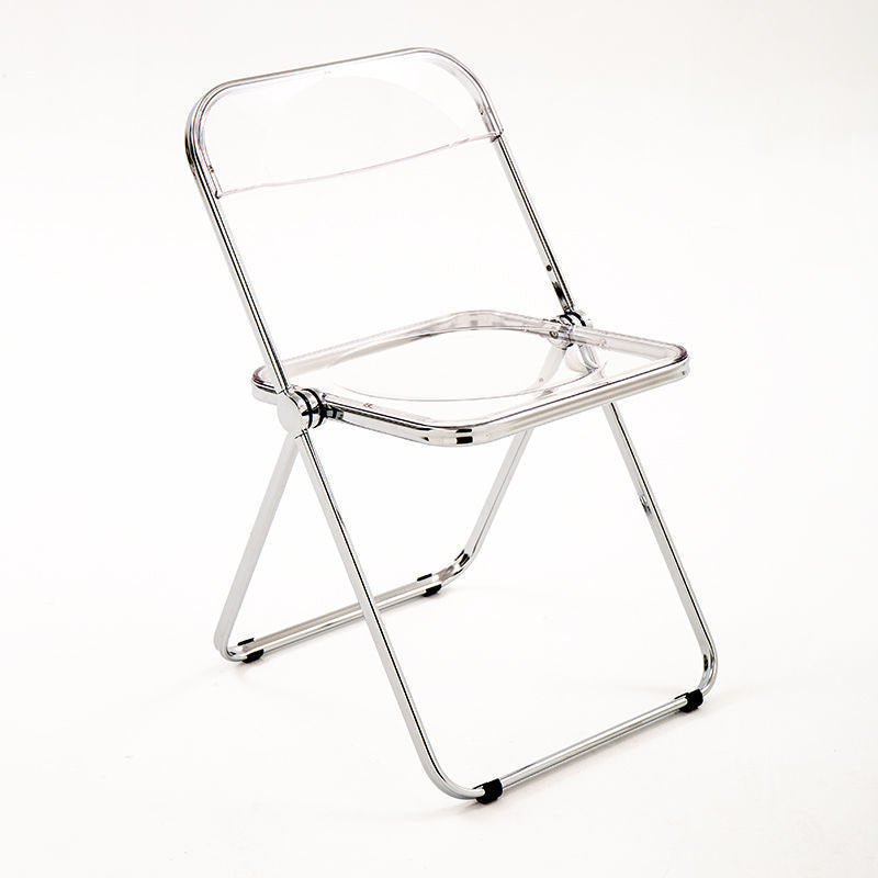 Industrial Style Plastic Dining Armless Chair Open Back Dining Side Chair