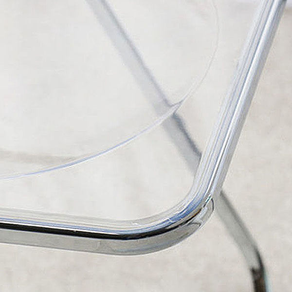 Industrial Style Plastic Dining Armless Chair Open Back Dining Side Chair