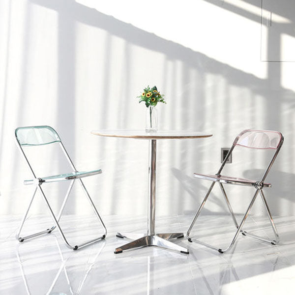 Industrial Style Plastic Dining Armless Chair Open Back Dining Side Chair