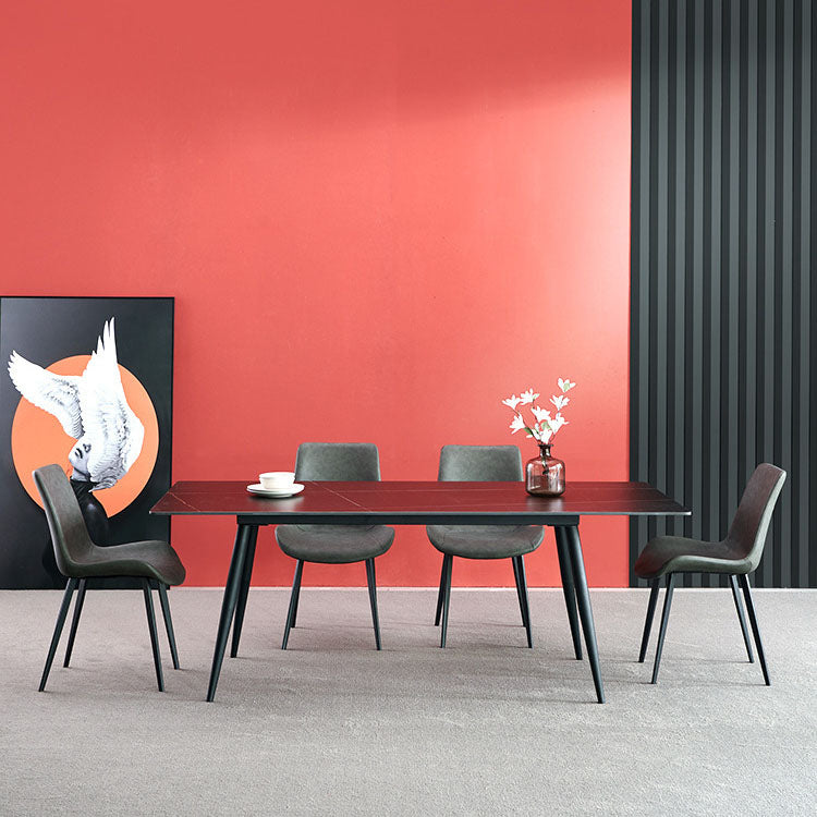 Chaises de salle à manger en cuir de style contemporain, fauteuil à dossier solide pour cuisine