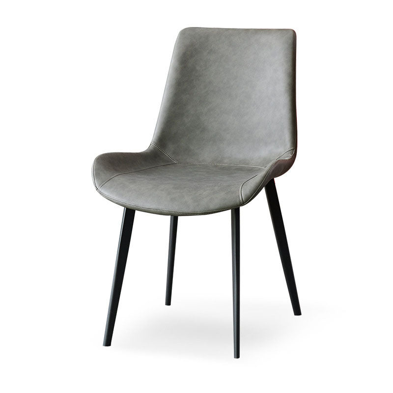 Chaises de salle à manger en cuir de style contemporain, fauteuil à dossier solide pour cuisine