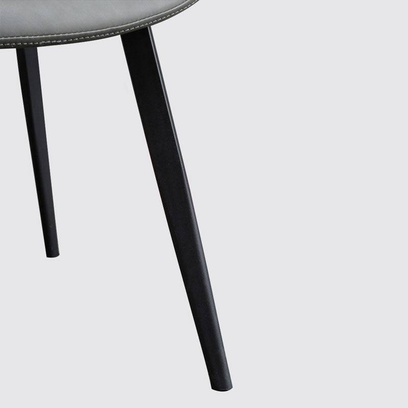 Chaises de salle à manger en cuir de style contemporain, fauteuil à dossier solide pour cuisine