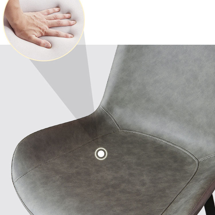 Chaises de salle à manger en cuir de style contemporain, fauteuil à dossier solide pour cuisine
