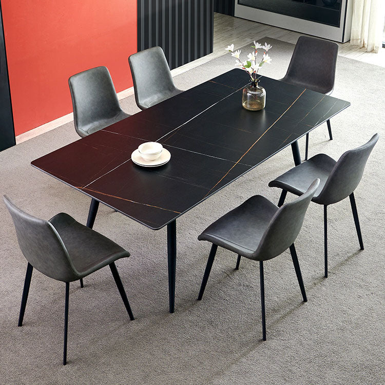 Chaises de salle à manger en cuir de style contemporain, fauteuil à dossier solide pour cuisine