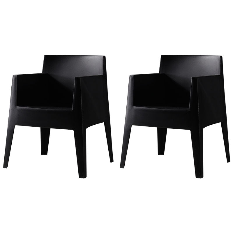 Chaises latérales en plastique avec bras de Style scandinave, chaise de salle à manger à dossier solide pour la maison