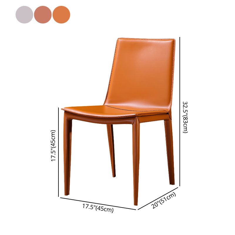 Chaises de salle à manger de style contemporain chaises latérales en métal sans arme pour cuisine