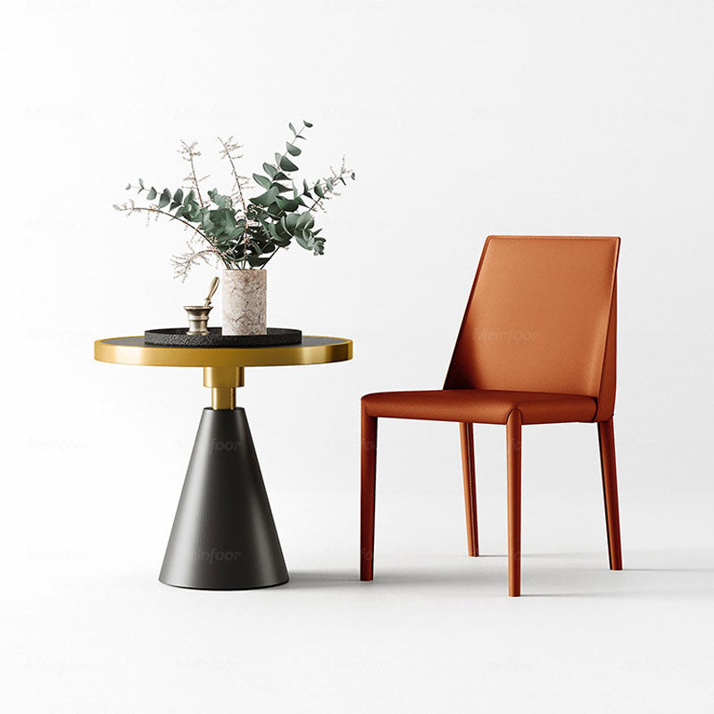 Chaises latérales de salle à manger industrielle en cuir en métal chaise arrière solide (ensemble de 2)