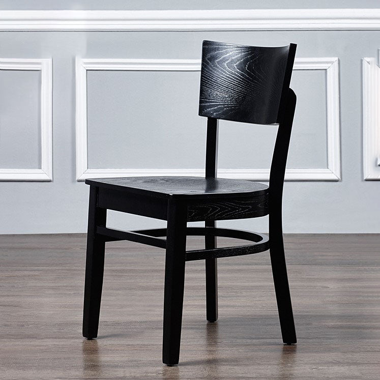 Ouvrez les chaises de salle à manger sans bras arrière avec des pattes en bois (ensemble de 2)