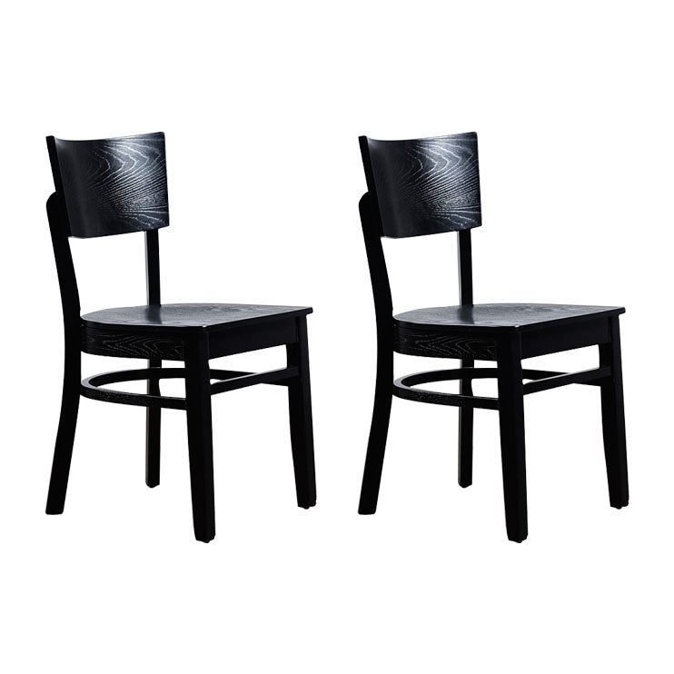 Ouvrez les chaises de salle à manger sans bras arrière avec des pattes en bois (ensemble de 2)