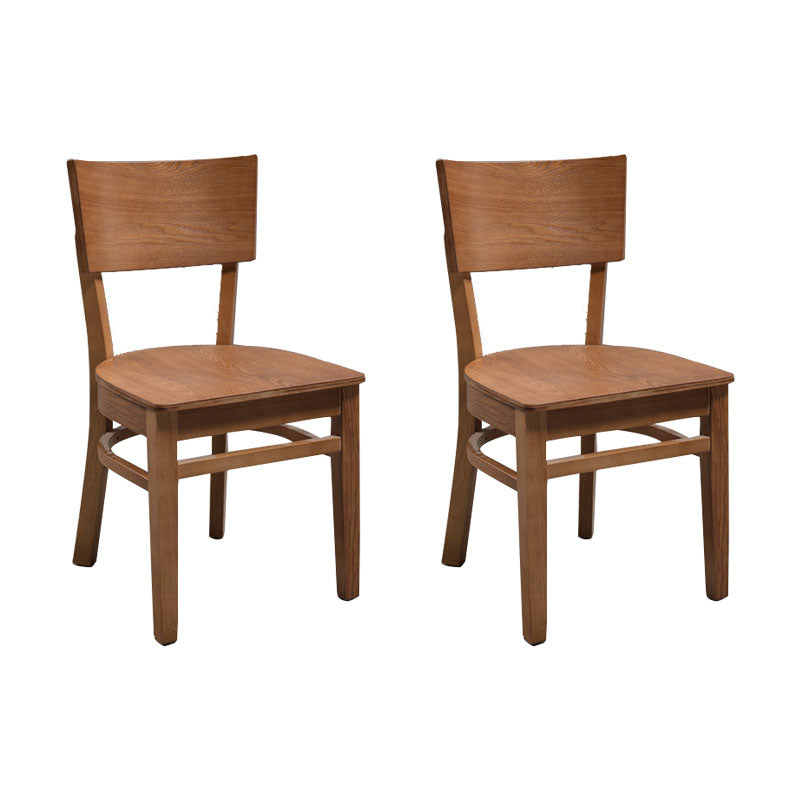 Ouvrez les chaises de salle à manger sans bras arrière avec des pattes en bois (ensemble de 2)