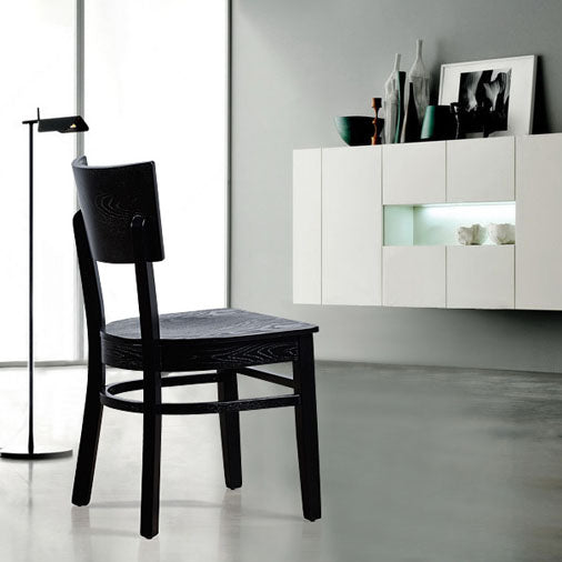 Ouvrez les chaises de salle à manger sans bras arrière avec des pattes en bois (ensemble de 2)