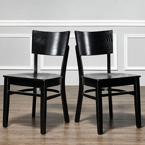 Ouvrez les chaises de salle à manger sans bras arrière avec des pattes en bois (ensemble de 2)