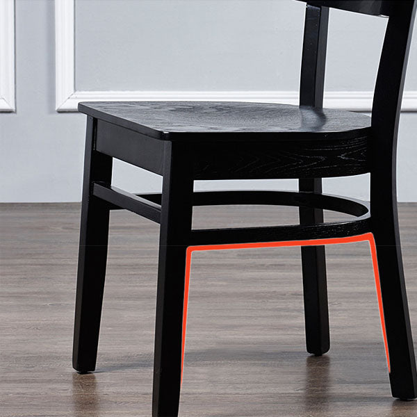 Ouvrez les chaises de salle à manger sans bras arrière avec des pattes en bois (ensemble de 2)