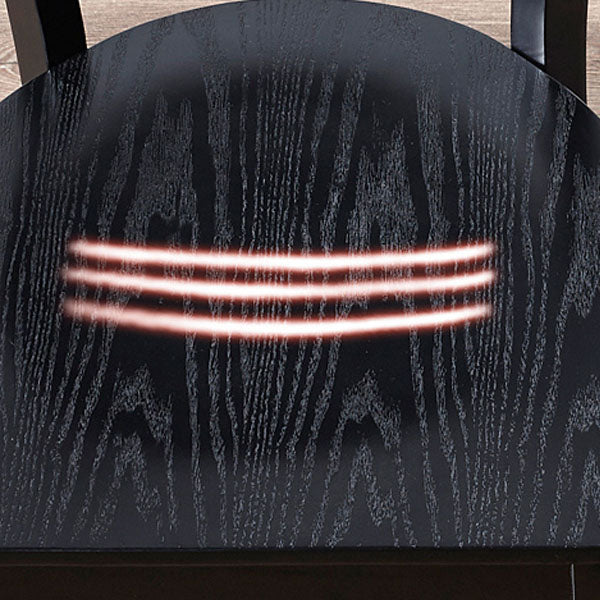 Ouvrez les chaises de salle à manger sans bras arrière avec des pattes en bois (ensemble de 2)
