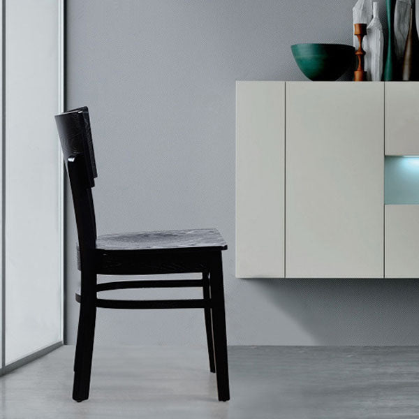 Ouvrez les chaises de salle à manger sans bras arrière avec des pattes en bois (ensemble de 2)