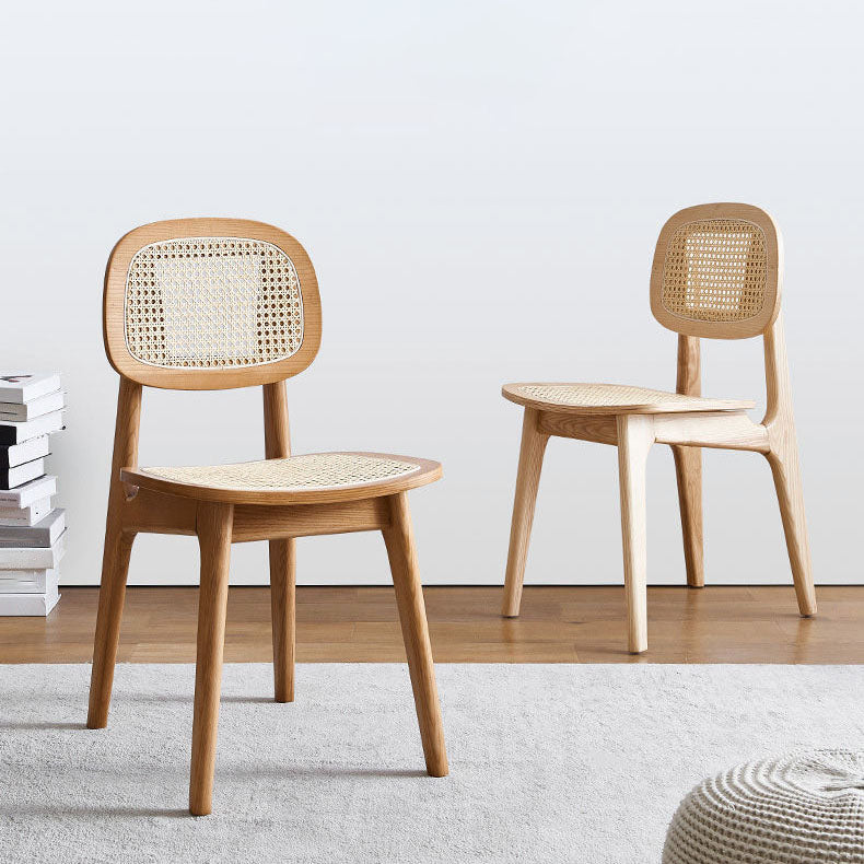Contemporary Wood Dining Room Chair Cane Back Dining Chairs (Set of 2)
