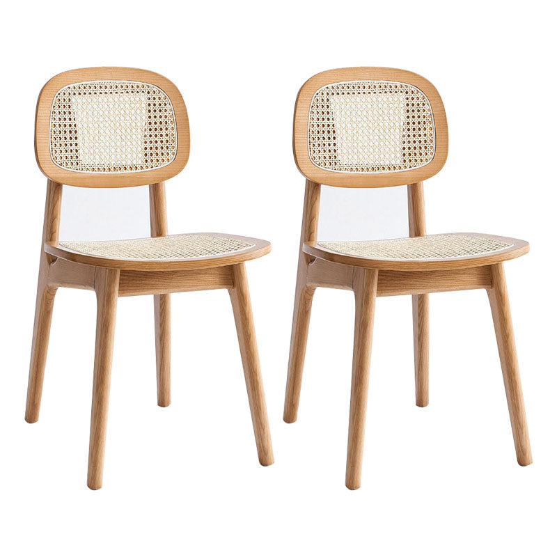 Contemporary Wood Dining Room Chair Cane Back Dining Chairs (Set of 2)