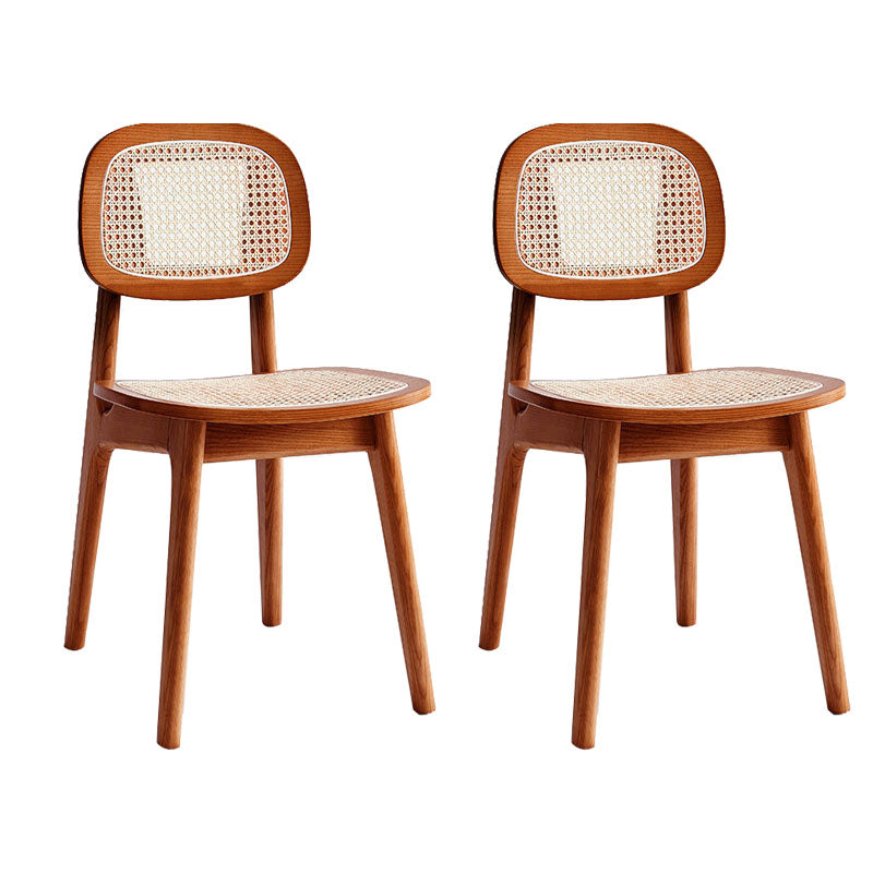 Contemporary Wood Dining Room Chair Cane Back Dining Chairs (Set of 2)