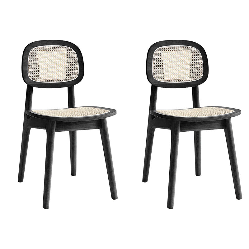 Contemporary Wood Dining Room Chair Cane Back Dining Chairs (Set of 2)