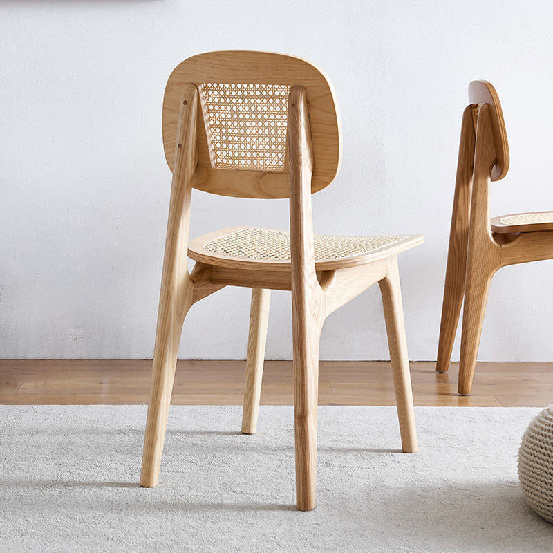 Contemporary Wood Dining Room Chair Cane Back Dining Chairs (Set of 2)