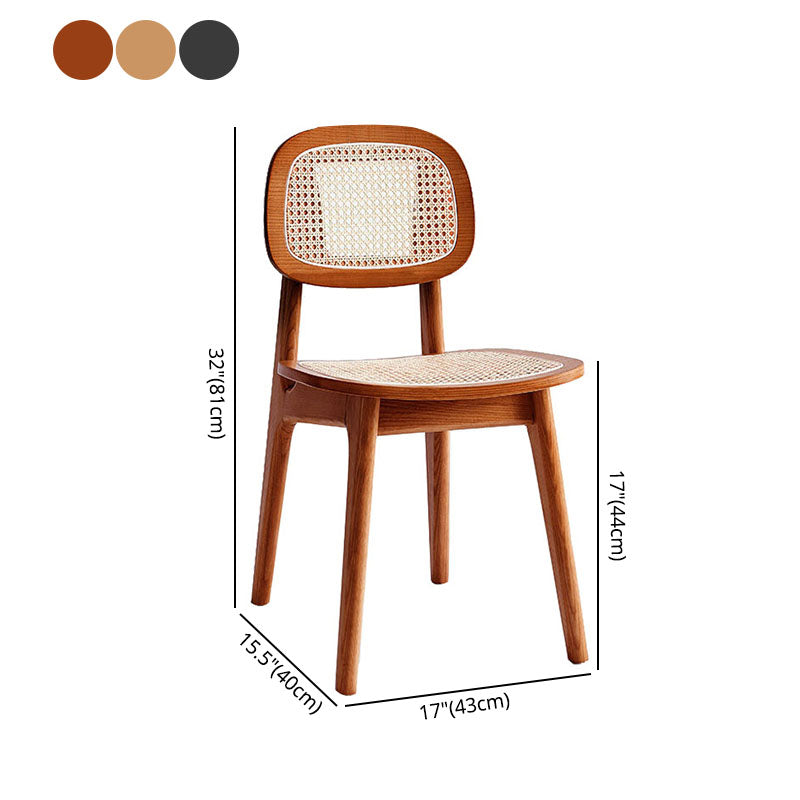 Contemporary Wood Dining Room Chair Cane Back Dining Chairs (Set of 2)