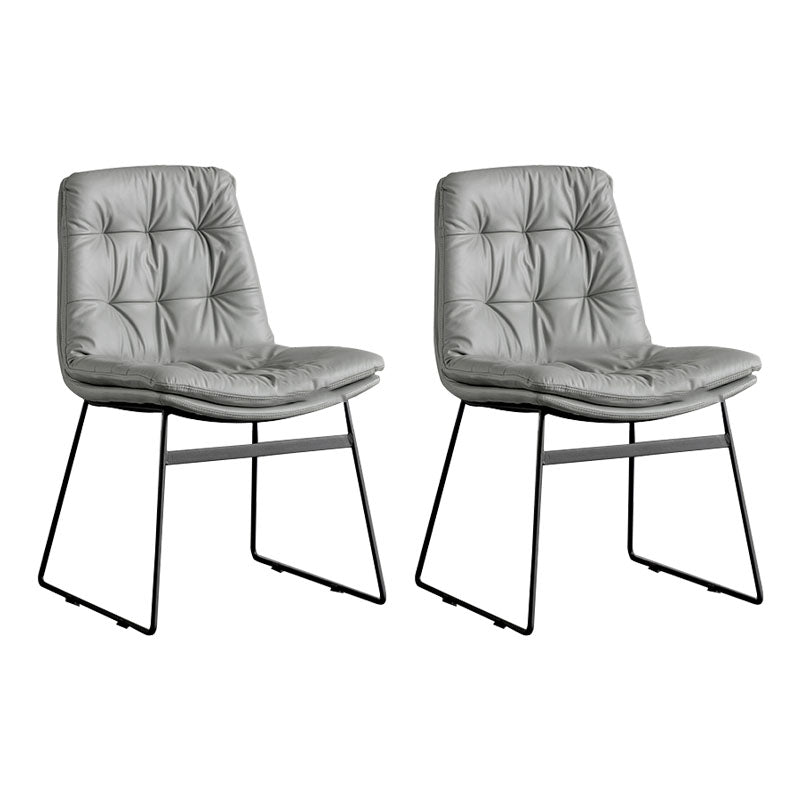 Chaises de cuisine de style contemporain dinant la chaise latérale sans bras avec les jambes en métal