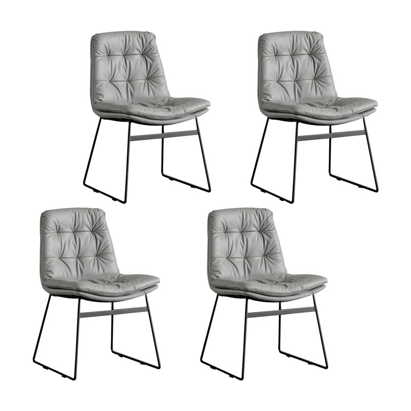 Chaises de cuisine de style contemporain dinant la chaise latérale sans bras avec les jambes en métal