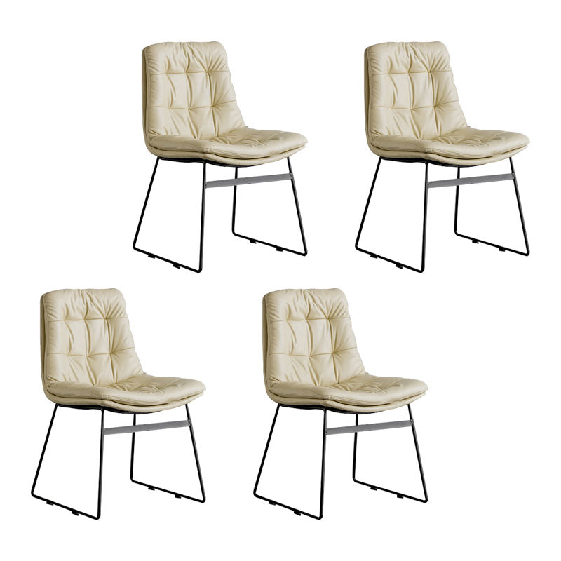 Chaises de cuisine de style contemporain dinant la chaise latérale sans bras avec les jambes en métal