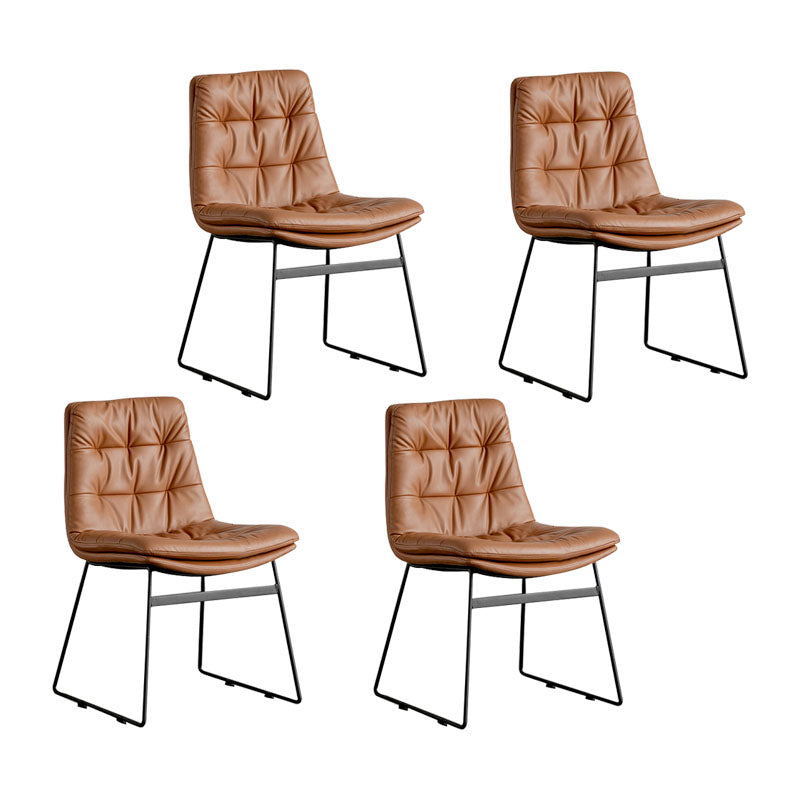 Chaises de cuisine de style contemporain dinant la chaise latérale sans bras avec les jambes en métal