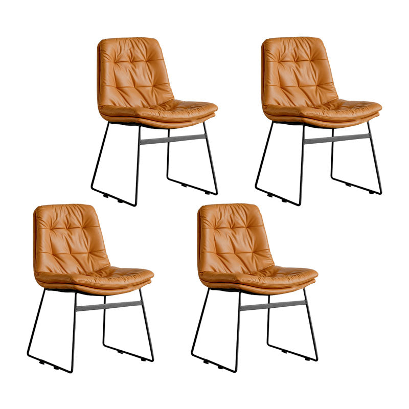 Chaises de cuisine de style contemporain dinant la chaise latérale sans bras avec les jambes en métal