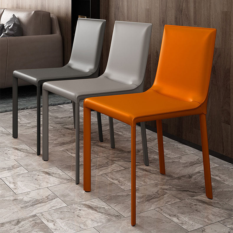 Contemporary Style Kitchen Chairs Dining Armless Side Chairs with Metal Legs