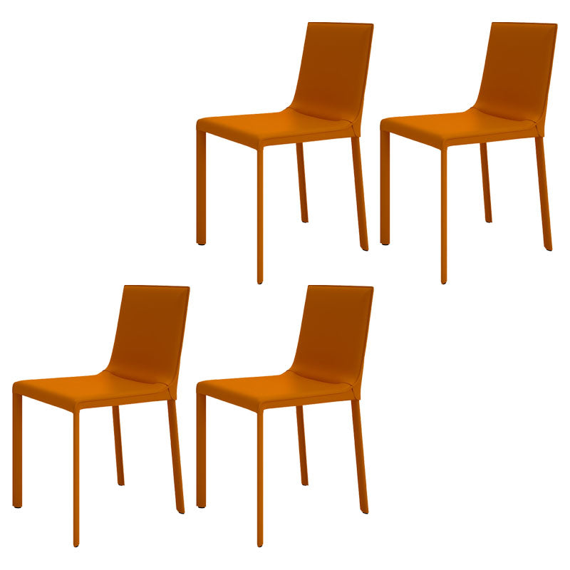 Contemporary Style Kitchen Chairs Dining Armless Side Chairs with Metal Legs